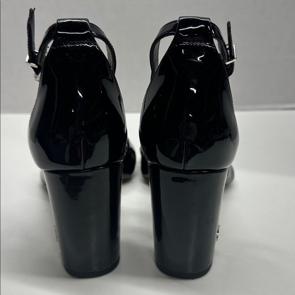 Sam Edelman Odina Chunky Block Heel Open Toe Shoes Patent Leather Black Size 9.5 - Picture 5 of 11